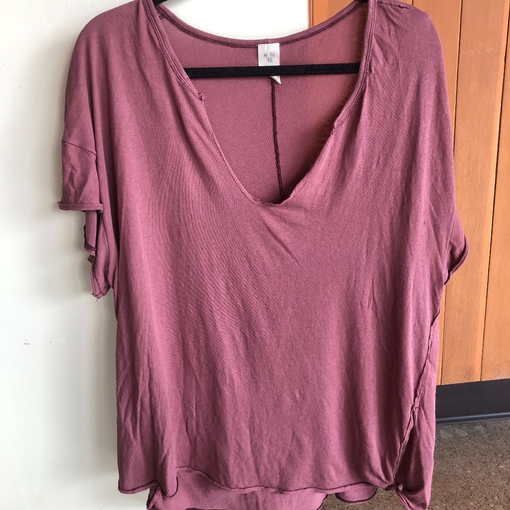 Free People Pink T-Shirt, Medium